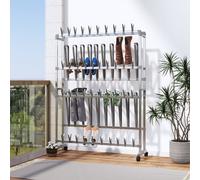 Étagère à Chaussures avec Roulettes Argenté 89x27x120 cm Rangement vidaXL