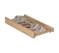 Étagère à Chaussures Basse à Roulettes Sous Meuble, Plateau à Chaussures Coulissant, Porte Chaussure En MDF Sur Roulettes pour Petits Espaces, Dortoir, Placard Sous Le Lit(Yellow,60x38.2x10.5cm)