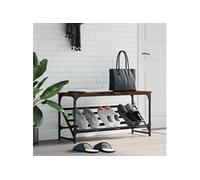 Etagère à chaussures chêne fumé 90x30x45 cm bois d'ingénierie 833420