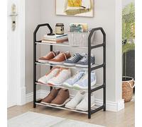 Étagère à chaussures compacte multi-couches, parfaite pour les petits espaces dans les salons ou les chambres à coucher (noir)