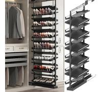 Étagère à chaussures coulissante et réglable pour armoire, organisateur d'étagère verticale extensible, solution de rangement en métal peu encombrante, conception rétractable pour un accès f