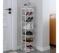 Étagère à chaussures d'angle étroite en métal à 5 ou 10 niveaux verticaux indépendants pour entrée et chambre à coucher, solution de rangement pour chaussures et accessoires