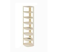 Étagère à chaussures d'angle verticale étroite en plastique, 7 niveaux pour entrée, salon, cuisine (25,1 x 25,1 x 104,1 cm (l x P x H)
