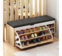Étagère à chaussures d'entrée avec compartiment de rangement supérieur, armoire de rangement à chaussures autoportante en bois, avec 1 tiroir caché et étagères ouvertes, pour entrée, salon (taille