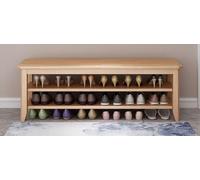 Étagère à chaussures d'entrée en bois massif avec siège, organiseur de rangement multifonctionnel pour chaussures et outils, solution de maison peu encombrante