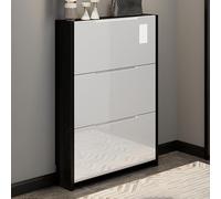 Étagère à chaussures d'entrée, peu encombrante pour talons hauts et baskets, parfaite pour couloir et chambre à coucher, design fin (noir, 90 x 17 cm)