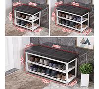Étagère à chaussures durable à 3 niveaux avec siège rembourré en cuir pour économiser de l'espace pour l'entrée - Solution de rangement idéale pour le couloir et l'organisation de la maison