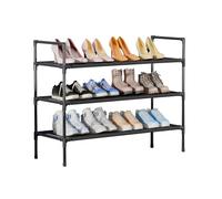 Étagère à chaussures empilable à 3 niveaux - Peut contenir 12 paires - Idéal pour l'entrée et le dortoir - Design peu encombrant