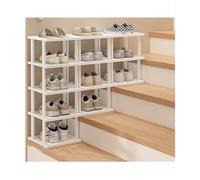 Étagère à chaussures empilable - Étagère de rangement amovible polyvalente pour couloir et salon - Organiseur de chaussures peu encombrant - Blanc C - Désencombrez votre entrée