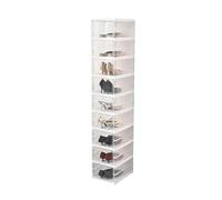 Étagère à chaussures empilable transparente avec couvercle, gain de place, 6 niveaux, pour entrée ou chambre à coucher, design indendant 6 grilles pour un accès facile