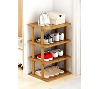Étagère à chaussures empilable verticale en bambou pour couloir, chambre à coucher, entrée, placard, grande capacité, assemblage facile (48 cm, 4 niveaux)