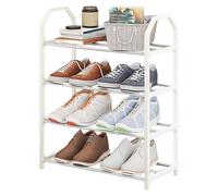 Étagère à chaussures en 4 étapes-50 x 42 x 18 cm en acier inoxydable, stable et peu encombrant | Pasteur de chaussures pour couloir, chambre, garage ou salle de bain, design moderne pour ranger les