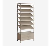 Étagère À Chaussures En Acier Janine Avec Tiroirs Moka Brown