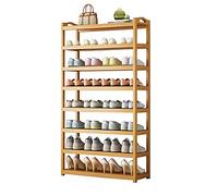 Étagère à chaussures en bambou, 6 niveaux de rangement robuste et respectueux de l'environnement, design peu encombrant et anti-poussière pour une maison organisée