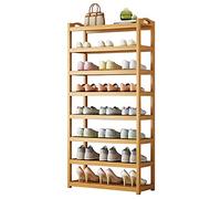 Étagère à chaussures en bambou, 6 niveaux de rangement robuste et respectueux de l'environnement, design peu encombrant et anti-poussière pour une maison organisée