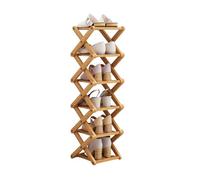 Étagère à chaussures en bambou - 6 niveaux pour chambre à coucher ou couloir - Économie d'espace - Petit support à chaussures d'entrée