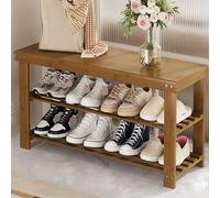 Étagère à chaussures en bambou à 3 niveaux, organisateur d'entrée et banc de rangement pour chaussures, solution de petit espace pour le foyer, le couloir, la chambre à coucher, durable et élégant