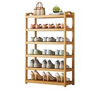 Étagère à chaussures en bambou durable à 6 niveaux - Solution de rangement écologique - Design portable anti-poussière antidérapant pour une gestion efficace des chaussures.