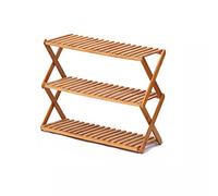 Étagère à chaussures en bambou écologique à 3 niveaux pour porte et autonome - Réglable - 60 cm - Économie d'espace - Étagère à chaussures élégante