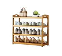 Étagère à chaussures en bambou multicouche robuste et résistante à la poussière Étagère de rangement portable antidérapante 4 niveaux 80 cm Solution de rangement durable pour chaussures