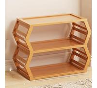 Étagère à chaussures en bambou naturel de grande capacité - Design robuste facile à assembler pour chambre à coucher, salle de bain, couloir - Parfait pour les petits espaces 49 x 22,5 x 44 cm