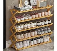 Étagère à chaussures en bambou pour entrée, 5 niveaux, pour intérieur et extérieur, camping, couleur bûche, 100 cm