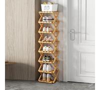 Étagère à chaussures en bambou pour entrée - Robuste - Économie d'espace - 59 niveaux - Solution de rangement - Pas de montage nécessaire - Design pliable - Grande capacité - Couleur A