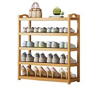 Étagère à chaussures en bambou - Rangement robuste à 6 niveaux, design portable anti-poussière pour une maison organisée