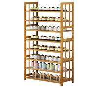 Étagère à chaussures en bois à 10 niveaux pour placard, entrée, rangement empilable, anti-poussière et portable (90 cm de hauteur)