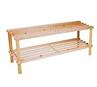 Étagère à chaussures en bois à 2 niveaux