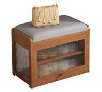 Étagère à chaussures en bois à 2 niveaux pour entrée, peut supporter 150 kg, parfait pour la collection de chaussures, design compact pour la maison et l'entrée