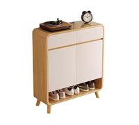 Étagère à chaussures en bois à 6 niveaux avec tiroirs étroits et autonomes, étagères coulissantes, parfait pour le couloir et l'entrée