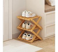 Étagère à chaussures en bois à 7 niveaux - Pliable, étroite nizer pour les petits espaces, parfaite pour l'entrée, le placard, le couloir, le coin et le salon - Finition naturelle