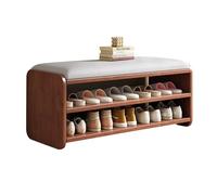 Étagère à Chaussures en Bois avec Coussin, Banc de Rangement à Chaussures à 2 Niveaux pour entrée, Chambre ou Couloir - Design Moderne et élégant - Meuble Gain de Place