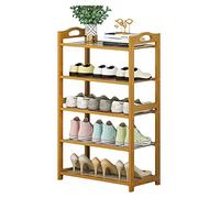 Étagère à chaussures en bois empilable et portable à 10 niveaux - Design anti-poussière - Assemblage rapide - Gain de place - 60 cm de hauteur pour placard