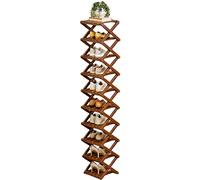 Étagère à chaussures en bois - Support vertical à plusieurs niveaux pour économiser de l'espace, 26 cm x 26 cm avec options de hauteur 9 ou 10 couches, texture grain naturel - pour couloir et entrée