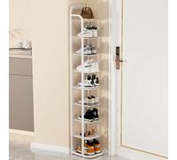 Étagère à chaussures en métal à 10 niveaux - Économie d'espace - Meuble de rangement à chaussures étroit durable noir pour maison, entrée, placard et couloir maximise l'affichage de la collection de