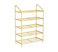 Étagère à chaussures en métal à 5 niveaux - Gain de place pour 15 à 20 paires - Assemblage facile sans outils, parfait pour les espaces étroits, armoire de rangement à chaussures pour la maison et le