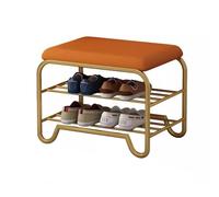 Étagère à chaussures en métal avec tabouret rembourré - Rangement spacieux pour entrée, chambre à coucher et salon - Banc à langer fonctionnel pour une maison organisée