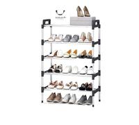 Etagere A Chaussures Étagère à chaussures simple multicouche, anti-poussière, meuble de rangement for porte d'entrée, gain de place, assemblage de petite étagère à chaussures(Black five layer)
