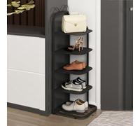 Étagère à chaussures étroite à 10 niveaux Armoire à chaussures mince pour entrée Économie d'espace Étagère à chaussures verticale Grande tour de rangement (couleur : noir, taille : 5 niveaux)