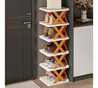 Étagère à chaussures étroite à 6 couches, boîte à sabots, petite armoire à chaussures verticale, gain de place, entrée de bricolage, armoire, entrée, facile à assembler, rangement permanent de la