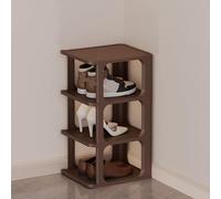 Étagère À Chaussures Étroite, Empilable Et Combinable À Volonté, Rangement Pour Chaussures En Plastique D'une Capacité De 2 À 9 Paires, Pour Les Armoires, Les Placards Et Les Entrées,4 Tier-Brown