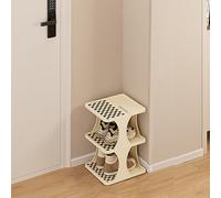 Étagère À Chaussures Étroite, Empilable Et Combinable À Volonté, Rangement Pour Chaussures En Plastique D'une Capacité De 2 À 9 Paires, Pour Les Armoires, Les Placards Et Les Entrées,3 Tier-Beige