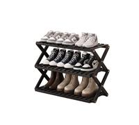 Étagère à chaussures étroite en bambou noir - Solution de rangement pliable multicouche pour entrée et chambre à coucher - Grande capacité de charge (70 x 25 x 46 cm)