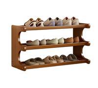 Étagère à chaussures étroite en bois massif compact pour entrée et couloir, solution de rangement ouverte, marron, 59,9 x 20,1 x 36,1 cm, grande capacité
