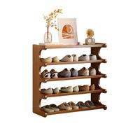 Étagère à chaussures étroite en bois massif, design compact et peu encombrant, rangement ouvert pour entrée et couloir, grande capacité, marron, 80 x 20,1 x 68,1 cm