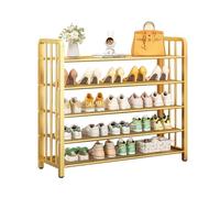Étagère à chaussures étroite en métal doré à 5 niveaux, peut contenir 25 paires, idéale pour le salon, la chambre à coucher, le couloir, design peu encombrant, 100 x 29 x 88 cm.