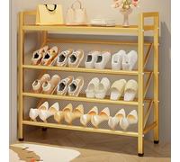 Étagère à chaussures étroite en métal pour entrée, couloir, chambre à coucher, gain de place, finition dorée (90 x 90 cm)