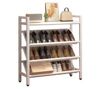 Étagère À Chaussures Étroite Inclinée Peu Encombrante, Range Chaussure Fin Autonome for Petits Espaces Coins, Porte Chaussure En Acier Robuste for Couloir, Entrée, Derrière Les Portes et Placards(Whit